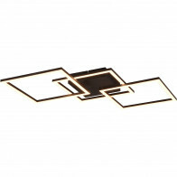 LED-Deckenleuchte - Trion Square - 31W - Warmweiß 3000K - Quadratisch - Mattschwarz - Metall