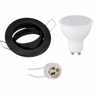 LED Spot Set - GU10 Sockel - Einbau Rund - Matt Schwarz - 6W - Tageslicht 6400K - Kippbar Ø82mm