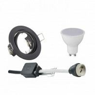 LED Spot Set - Trion - GU10 Sockel - Einbau Rund - Mattschwarz - 6W - Universalweiß 4200K - Kippbar Ø83mm