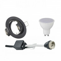 LED Spot Set - Trion - GU10 Sockel - Einbau Rund - Mattschwarz - 8W - Tageslicht 6400K - Kippbar Ø83mm