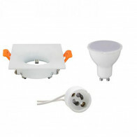 LED Spot Set - GU10 Sockel - Einbau Quadratisch - Mattweiß - 6W - Universalweiß 4200K - 85mm