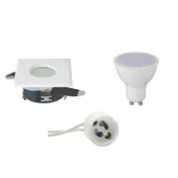 LED Spot Set - GU10 Sockel - Wasserdicht IP65 - Einbau Quadratisch - Mattweiß - 6W - Tageslicht 6400K - 82mm