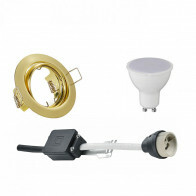 LED Spot Set - Trion - GU10 Sockel - Einbau Rund - Matt Gold - 6W - Universalweiß 4200K - Kippbar Ø83mm