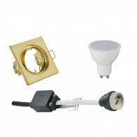 LED Spot Set - Trion - GU10 Sockel - Einbau Quadratisch - Matt Gold - 6W - Tageslicht 6400K - Kippbar 80mm