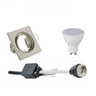 LED Spot Set - Trion - GU10 Sockel - Einbau Quadratisch - Matt Nickel - 6W - Tageslicht 6400K - Kippbar 80mm