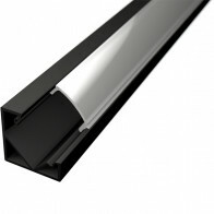 LED Streifen Profil - Delectro Profi - Schwarz Aluminium - 1 Meter - 18.5x18.5mm - Eckprofil
