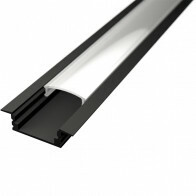 LED Streifen Profil - Delectro Profi - Schwarz Aluminium - 1 Meter - 25x7mm - Einbau