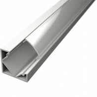 LED-Strip Profil - Velvalux Profi - Weiß Aluminium - 1 Meter - 18.5x18.5mm - Eckprofil
