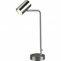 LED Schreibtischlampe - Tischbeleuchtung - Trion Milona - GU10 Fassung - Rund - Matt Nickel - Aluminium
