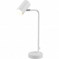 LED Schreibtischlampe - Tischbeleuchtung - Trion Milona - GU10 Fassung - Rund - Matt Weiß - Aluminium