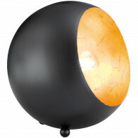 LED Tischlampe - Trion Blinky - E14 Sockel - Rund - Mattschwarz - Aluminium