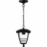 LED Gartenbeleuchtung - Hängelampe - Narmy 2 - Decke - Mattschwarz - E27 Fassung - Rund - Aluminium