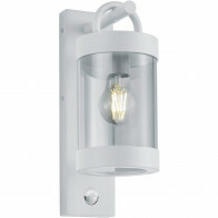 LED Gartenbeleuchtung mit Bewegungsmelder - Wand-Außenleuchte - Trion Semby - E27 Fassung - Spritzwassergeschützt IP44 - Mattweiß - Aluminium