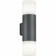 LED Außenwandleuchte - Trion Hosina - E27 Sockel - 2-flammig - Mattschwarz - Aluminium