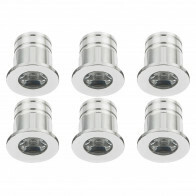LED Veranda Spot Leuchten 6er Pack - 3W - Warmweiß 3000K - Einbau - Dimmbar - Rund - Silber - Aluminium - Ø31mm
