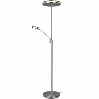 LED Stehlampe - Trion Franco - 41.5W - Anpassbare Lichtfarbe - Dimmbar - Rund - Matt Nickel - Aluminium