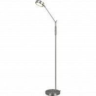 LED Stehlampe - Trion Franco - 6.5W - Anpassbare Lichtfarbe - Dimmbar - Rund - Matt Nickel - Aluminium