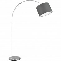 LED Stehlampe - Trion Hotia - E27 Fassung - Verstellbar - Rund - Matt Grau - Aluminium