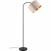 LED-Stehlampe - Trion Julina - E27-Fassung - Verstellbar - Rund - Beige - Textil