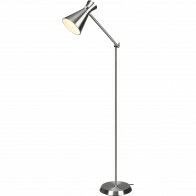 LED Stehlampe - Bodenbeleuchtung - Trion Ewomi - E27 Fassung - Rund - Matt Nickel - Aluminium