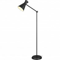 LED Stehlampe - Bodenbeleuchtung - Trion Ewomi - E27 Fassung - Rund - Matt Schwarz - Aluminium