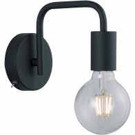 LED Wandlampe - Wandleuchte - Trion Dolla - E27 Sockel - Rund - Mattschwarz - Aluminium