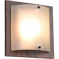 LED Wandleuchte - Wandbeleuchtung - Trion Palan - E27 Fassung - 1-flammig - Quadrat - Matt Dunkelbraun - Holz
