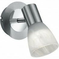LED Wandfluter - Trion Levino - E14 Sockel - Warmweiß 3000K - Rund - Mattes Nickel - Aluminium