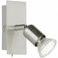 LED Wandfluter - Trion Nimo - GU10 Sockel - 3W - Warmweiß 3000K - 1-flammig - Rechteckig - Matt Nickel - Aluminium