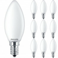 PHILIPS - LED-Lampe E14 10er-Pack - Corepro LEDcandle E14 Matt 2.2W 250lm - 927 Sehr Warmweiß 2700K | Ersetzt 25W