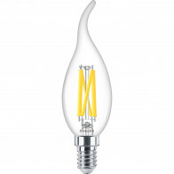 PHILIPS - LED-Lampe E14 - MASTER LED E14 Gebogen-Spitze Kerze Filament Klar 3.4W 470lm - 922-927 Dim to Warm 2200K-2700K - Beste Farbwiedergabe - Dimmbar | Ersetzt 40W