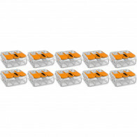 WAGO - Verbindungsklemmen Set 10 Stück - 3-polig mit Klemmen - Orange