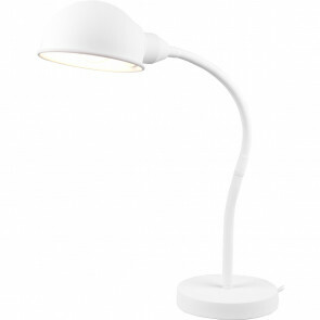 LED Tafellamp - Tafelverlichting - Trion Komo - E27 Fitting - Rond - Mat Wit - Aluminium