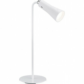 LED Bureaulamp - Trion Moxi - 2W - Warm Wit 3000K - Oplaadbaar - Rond - Mat Wit - Aluminium