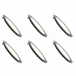 LED Downlight Slim 6 Pack - Inbouw - 3W - Dimbaar - Natuurlijk Wit 4200K - Rond - Mat Zwart - Aluminium - Ø90mmm
