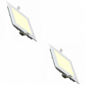 LED Downlight Slim - Inbouw Vierkant 9W - Warm Wit 2700K - Mat Wit Aluminium - 146mm Pack