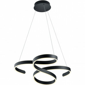 LED Hanglamp - Hangverlichting - Trion Frinco - 52W - Warm Wit 3000K - Dimbaar - Rond - Mat Zwart - Aluminium