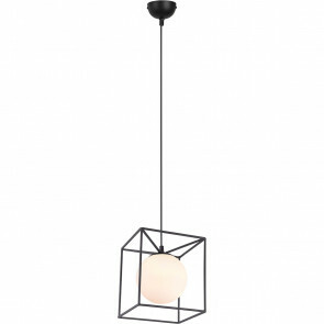 LED Hanglamp - Hangverlichting - Trion Gebia - E27 Fitting - 1-lichts - Vierkant - Mat Zwart - Aluminium