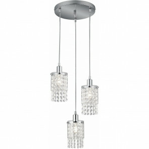 LED Hanglamp - Hangverlichting - Trion Pocino - E14 Fitting - 3-lichts - Rond - Mat Chroom - Aluminium