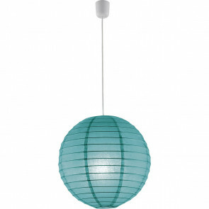 LED Hanglamp - Hangverlichting - Trion Ponton - E27 Fitting - Rond - Mat Turquoise - Papier
