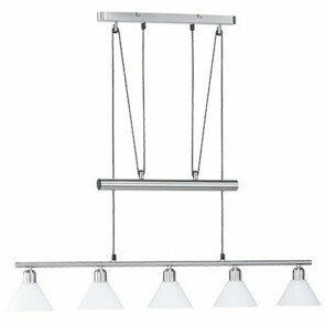 LED Hanglamp - Hangverlichting - Trion Stomun - E14 Fitting - 5-lichts - Rechthoek - Mat Nikkel - Aluminium