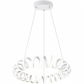 LED Hanglamp - Trion Coral - 33W - Natuurlijk Wit 4000K - Dimbaar - Rond - Mat Wit - Aluminium