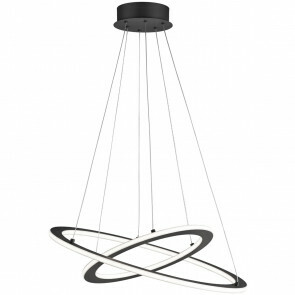 LED Hanglamp - Trion Duban - 40W - Warm Wit 3000K - Dimbaar - Rond - Mat Zwart - Aluminium