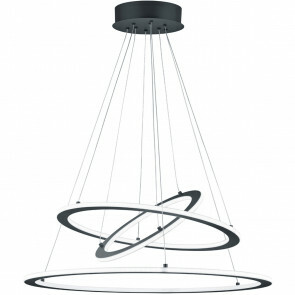 LED Hanglamp - Trion Duban - 75W - Warm Wit 3000K - Dimbaar - Rond - Mat Zwart - Aluminium
