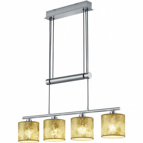 LED Hanglamp - Trion Gorino - E14 Fitting - 4-lichts - Rechthoek - Mat Goud - Aluminium