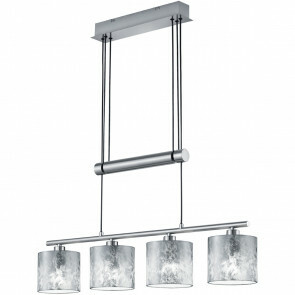 LED Hanglamp - Trion Gorino - E14 Fitting - 4-lichts - Rechthoek - Mat Zilver - Aluminium
