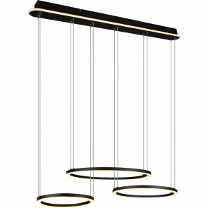 LED Hanglamp - Trion Mirosa - 56W - Aanpasbare Kleur - Dimbaar - Rechthoek - Mat Zwart - Aluminium