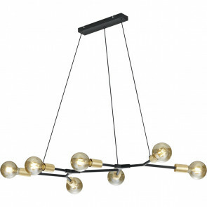 LED Hanglamp - Trion Ross - E27 Fitting - 7-lichts - Verstelbaar - Rechthoek - Mat Zwart Aluminium