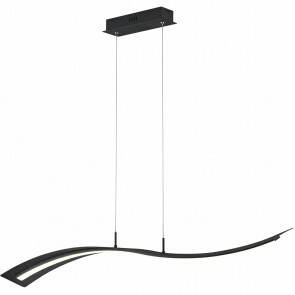 LED Hanglamp - Trion Salerna - 35W - Warm Wit 3000K - Rechthoek - Mat Zwart - Aluminium