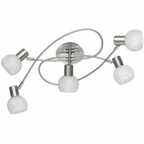 LED Plafondlamp - Plafondverlichting - Trion Antiniba - E14 Fitting - 5-lichts - Rond - Mat Nikkel - Aluminium